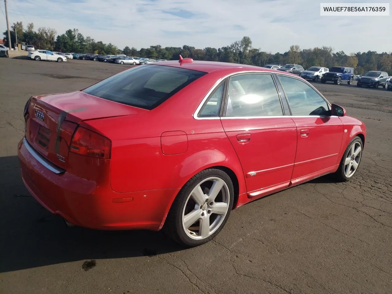 2006 Audi A4 S-Line 2.0T Quattro Turbo VIN: WAUEF78E56A176359 Lot: 74377074