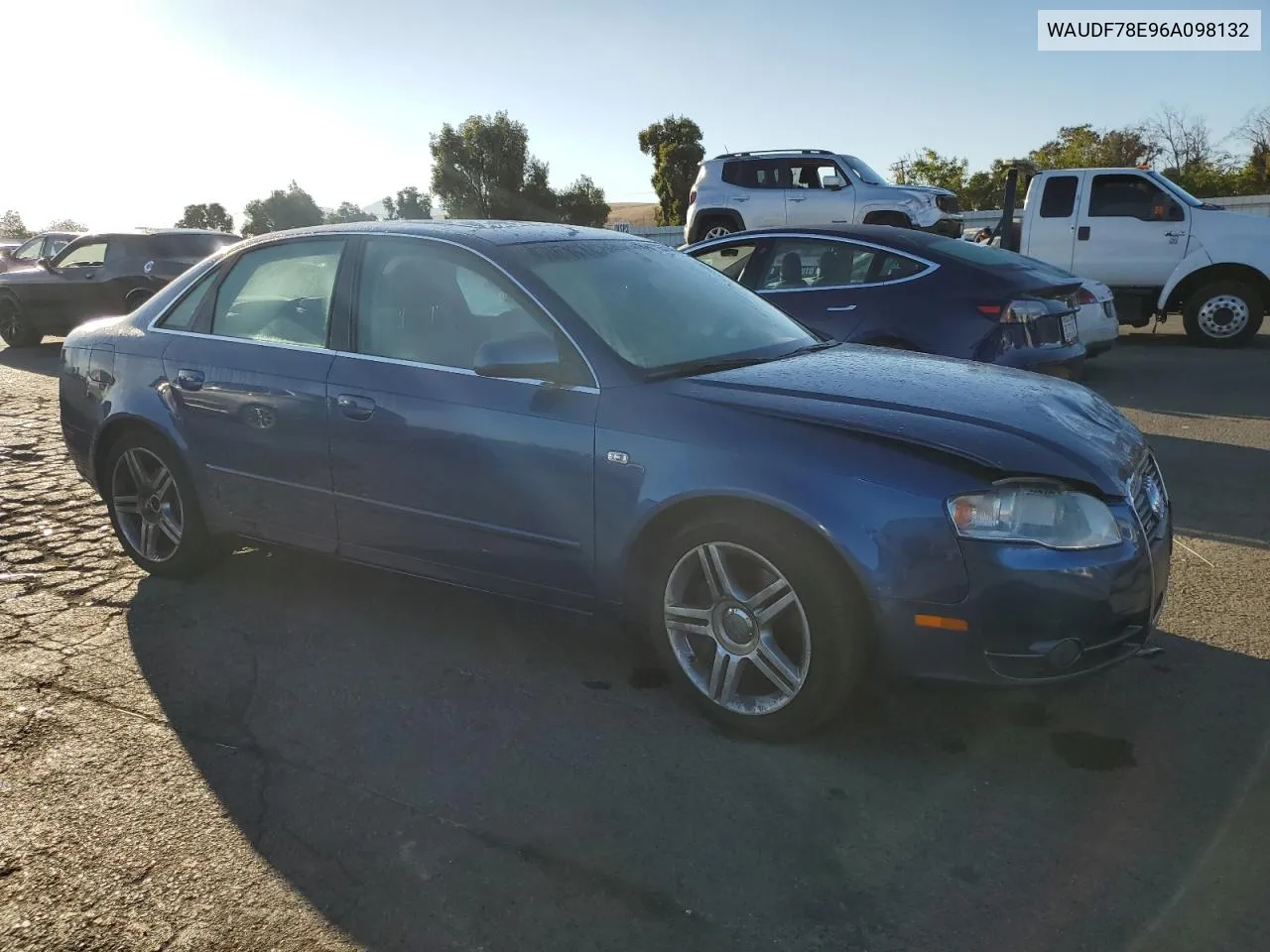 2006 Audi A4 2.0T Quattro VIN: WAUDF78E96A098132 Lot: 75574454