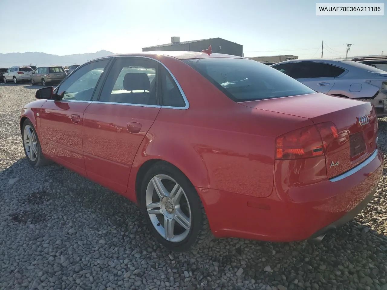 2006 Audi A4 2 Turbo VIN: WAUAF78E36A211186 Lot: 75874414