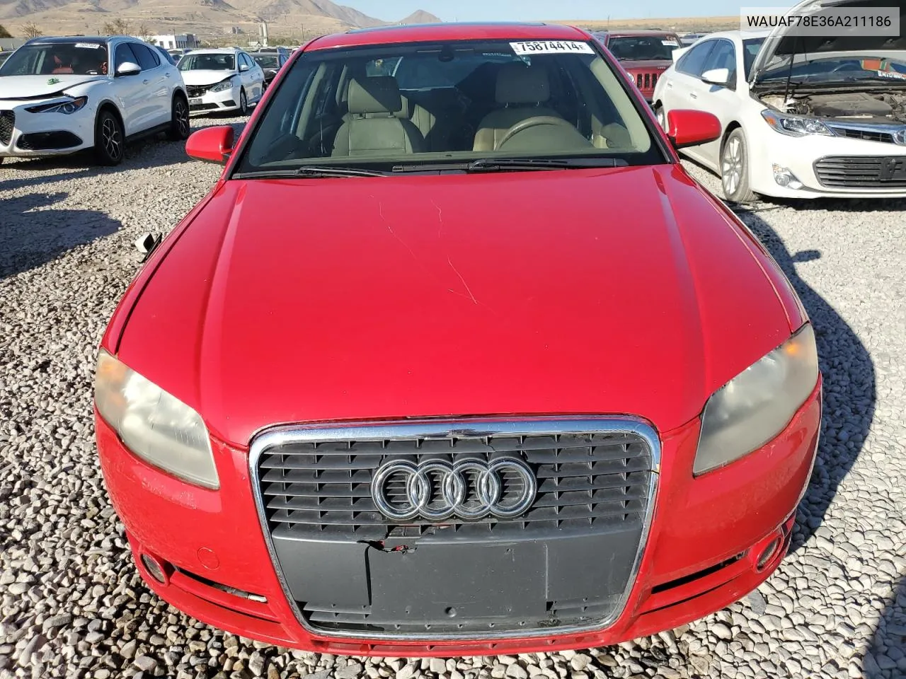 2006 Audi A4 2 Turbo VIN: WAUAF78E36A211186 Lot: 75874414