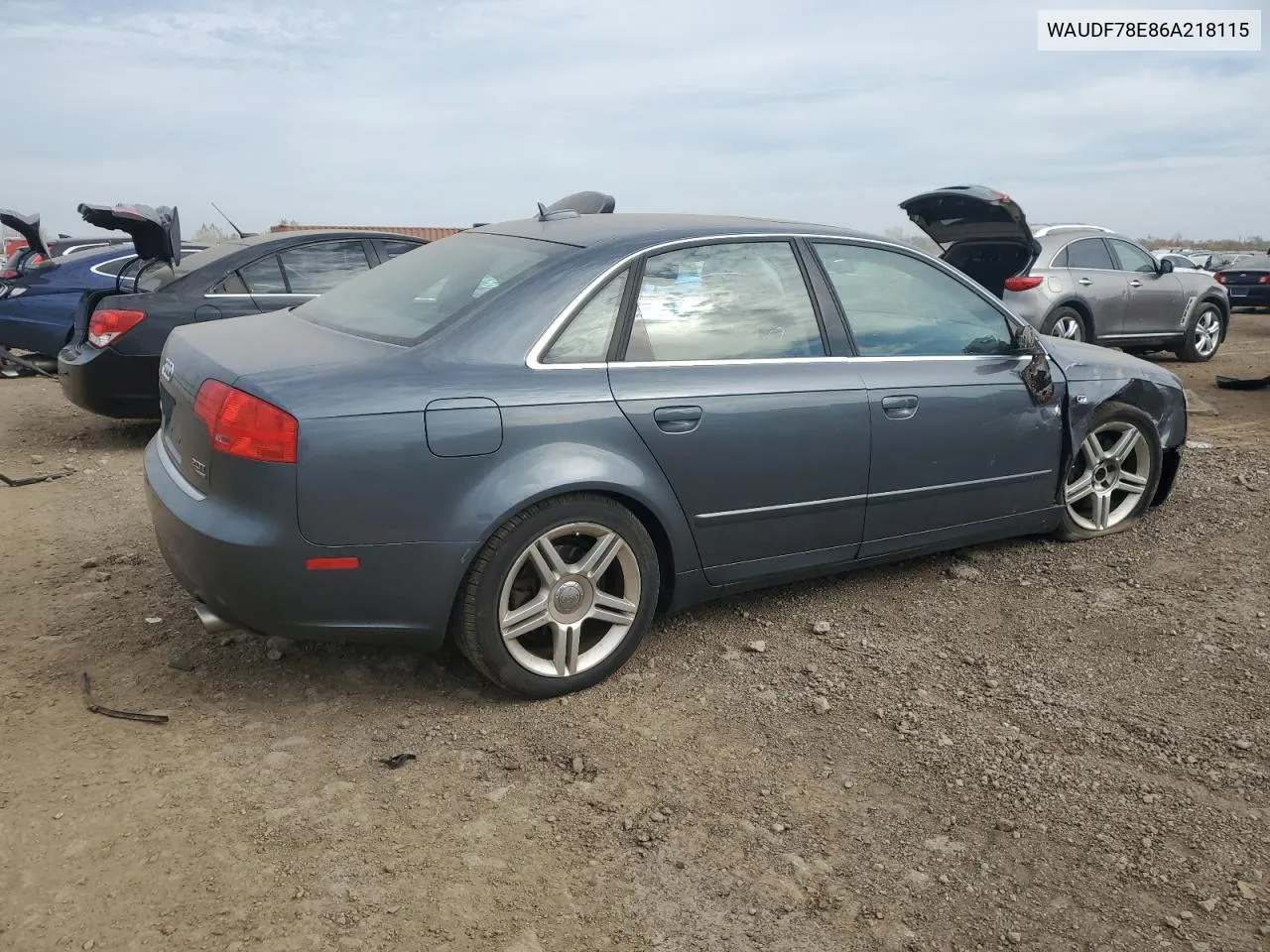 2006 Audi A4 2.0T Quattro VIN: WAUDF78E86A218115 Lot: 76328404