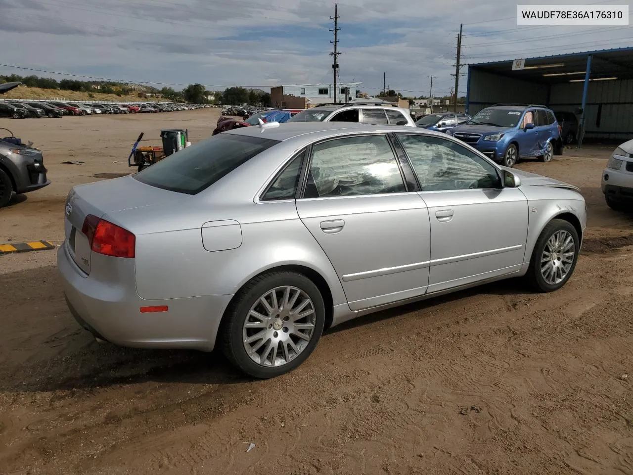 2006 Audi A4 2.0T Quattro VIN: WAUDF78E36A176310 Lot: 76574594