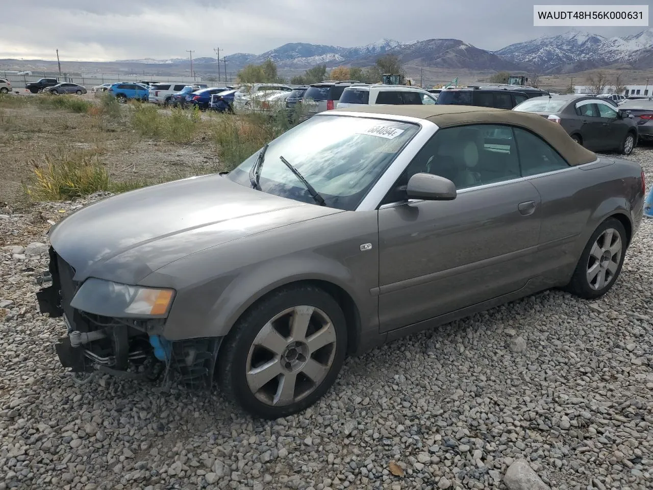 2006 Audi A4 Quattro VIN: WAUDT48H56K000631 Lot: 77684094