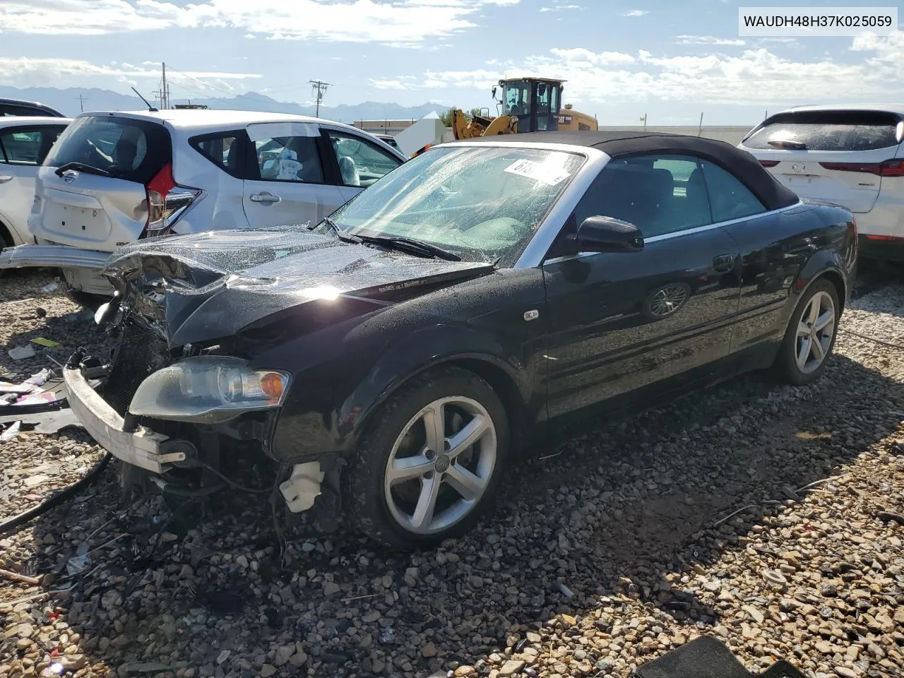 WAUDH48H37K025059 2007 Audi A4 3.2 Cabriolet Quattro