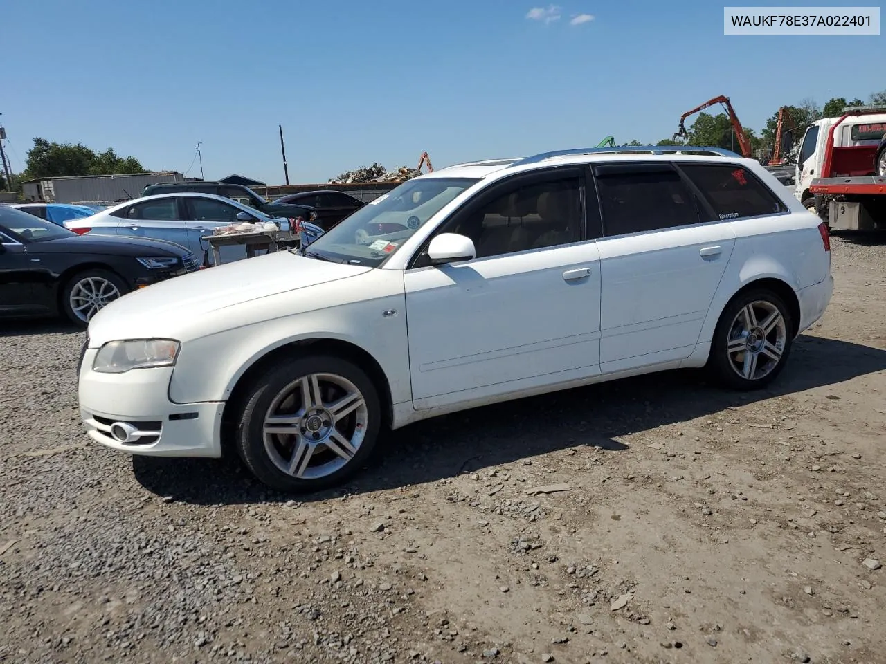 2007 Audi A4 2.0T Avant Quattro VIN: WAUKF78E37A022401 Lot: 70254894