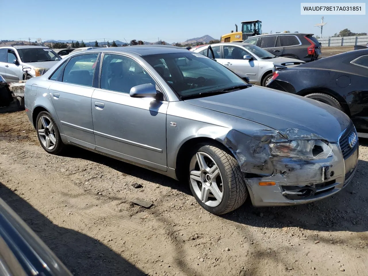 2007 Audi A4 2.0T Quattro VIN: WAUDF78E17A031851 Lot: 72055354