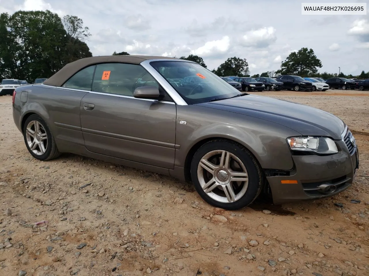 2007 Audi A4 2.0T Cabriolet VIN: WAUAF48H27K026695 Lot: 74398054