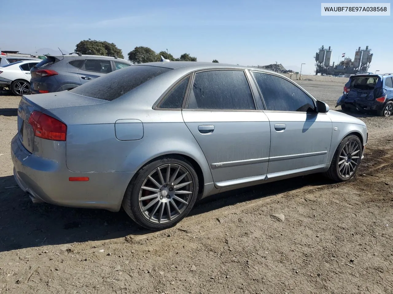 2007 Audi A4 S-Line 2.0T Turbo VIN: WAUBF78E97A038568 Lot: 77959884