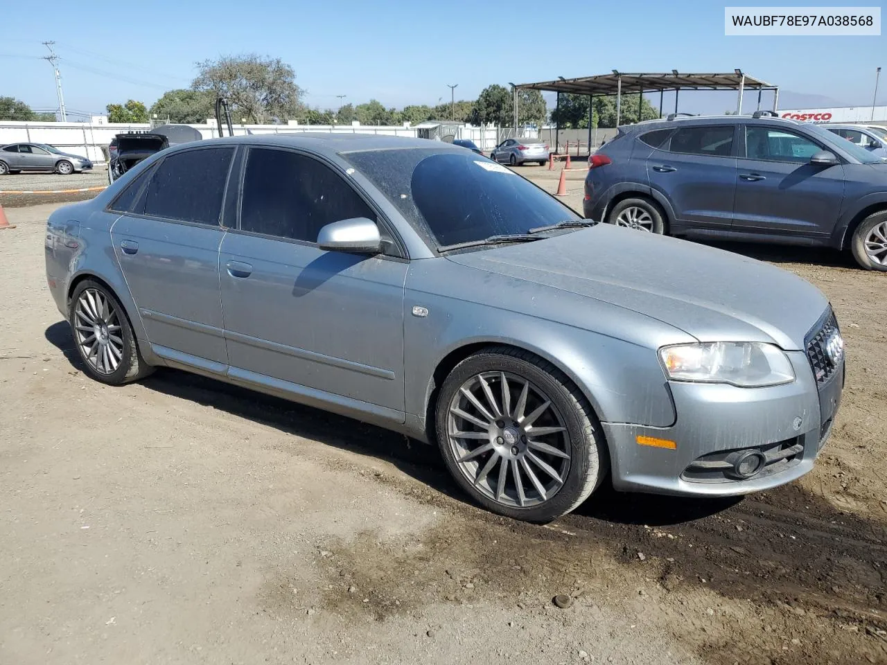 2007 Audi A4 S-Line 2.0T Turbo VIN: WAUBF78E97A038568 Lot: 77959884