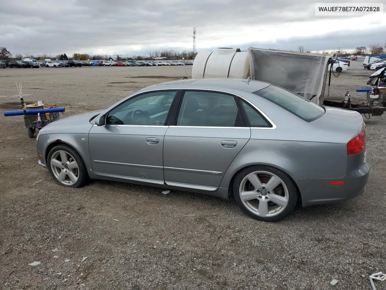 2007 Audi A4 S-Line 2.0T Quattro Turbo VIN: WAUEF78E77A072828 Lot: 78924454