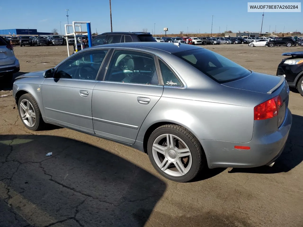 2007 Audi A4 2.0T Quattro VIN: WAUDF78E87A260284 Lot: 79428284