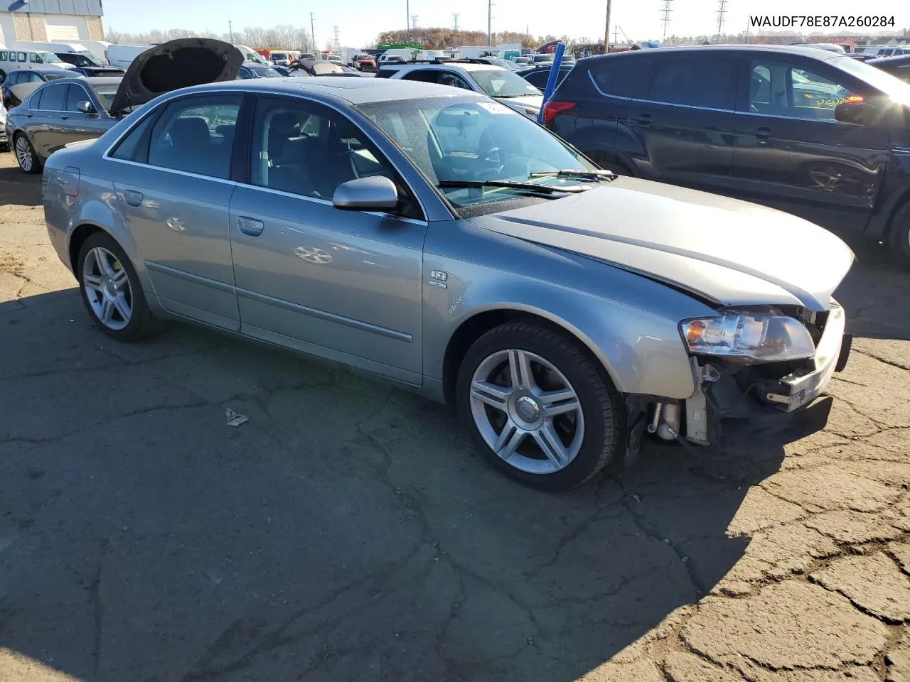 2007 Audi A4 2.0T Quattro VIN: WAUDF78E87A260284 Lot: 79428284