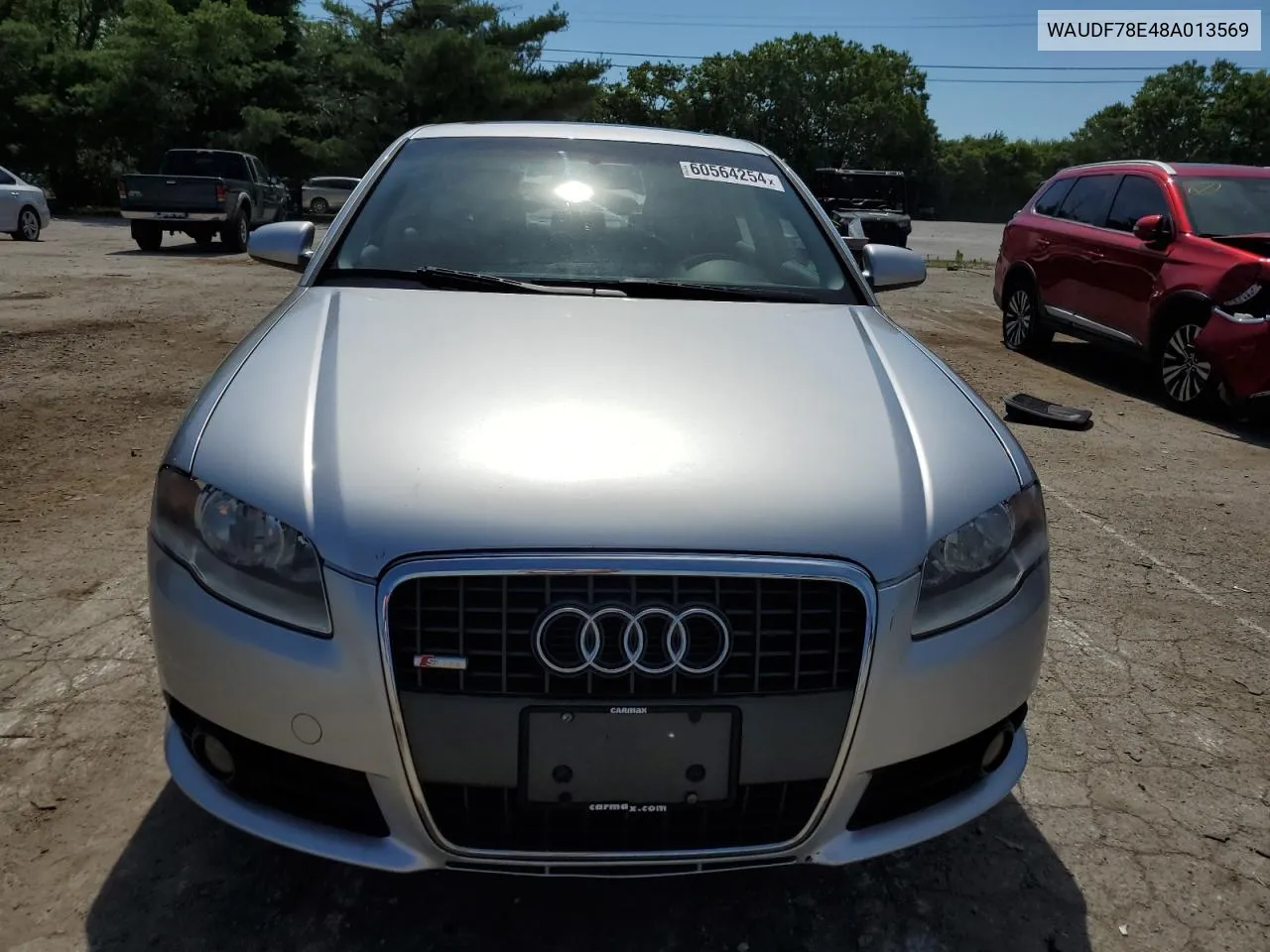 2008 Audi A4 2.0T Quattro VIN: WAUDF78E48A013569 Lot: 60564254