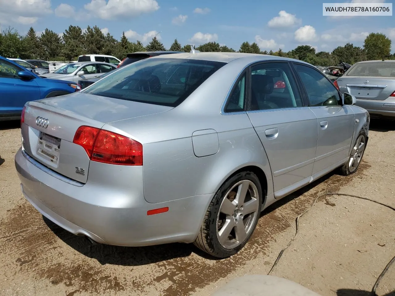 2008 Audi A4 3.2 Quattro VIN: WAUDH78E78A160706 Lot: 68812294