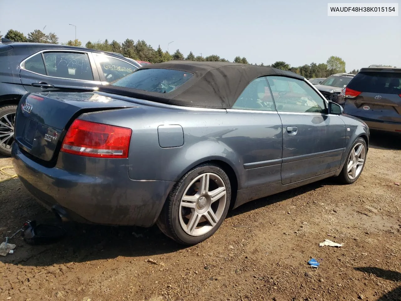 2008 Audi A4 2.0T Cabriolet Quattro VIN: WAUDF48H38K015154 Lot: 69975534