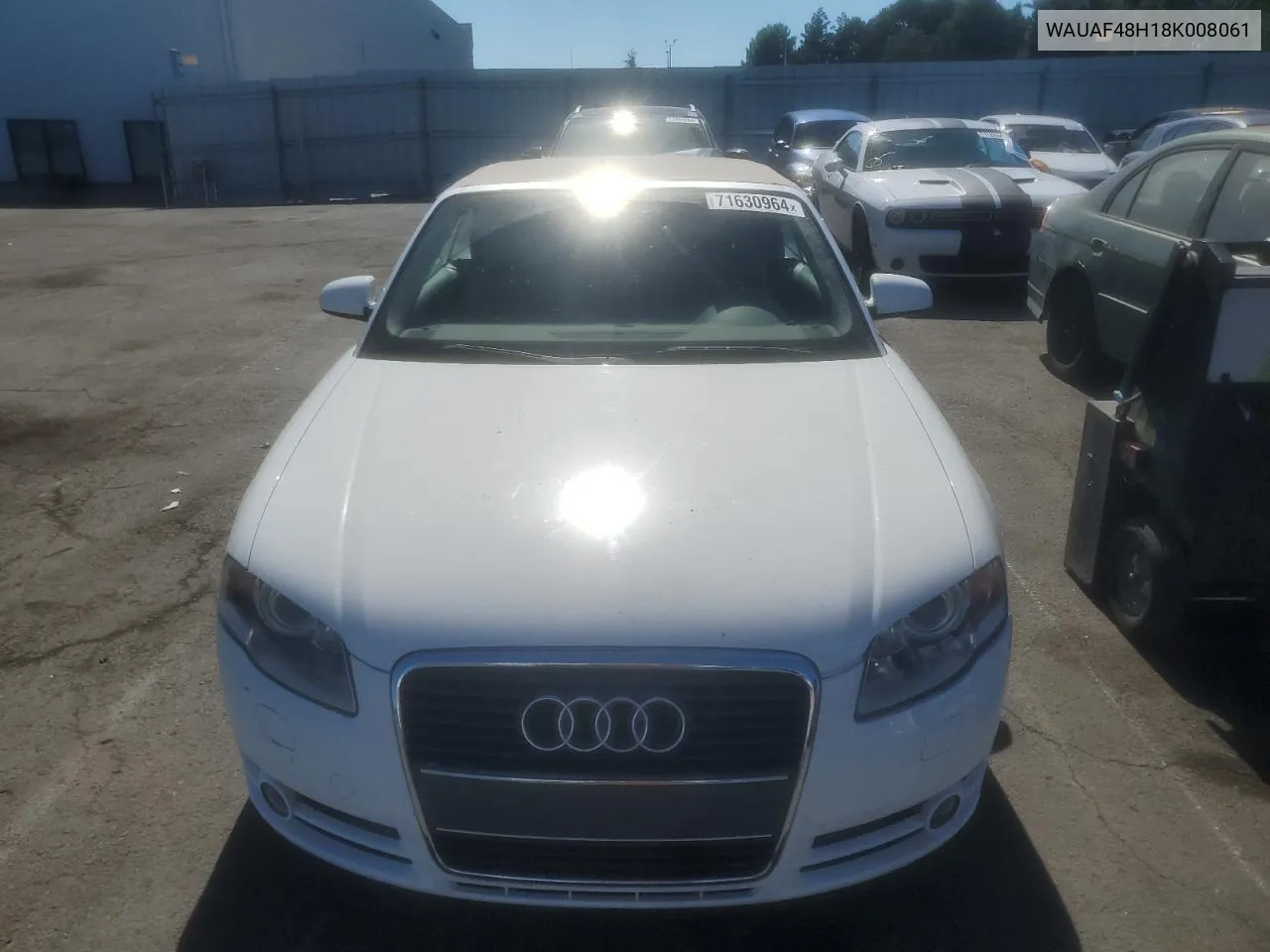 2008 Audi A4 2.0T Cabriolet VIN: WAUAF48H18K008061 Lot: 71630964