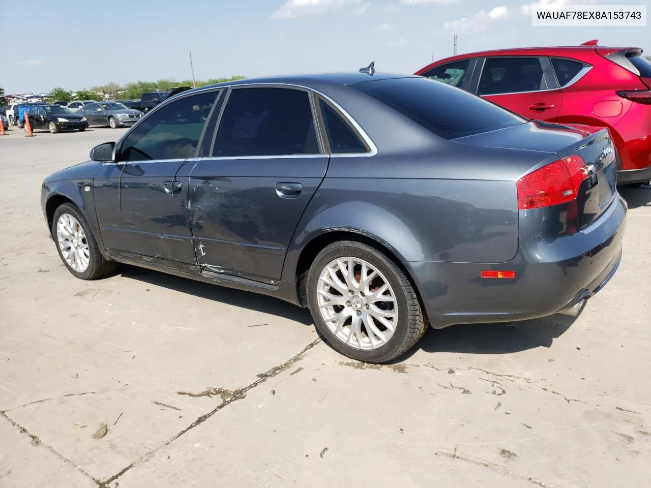 2008 Audi A4 2.0T VIN: WAUAF78EX8A153743 Lot: 72080624