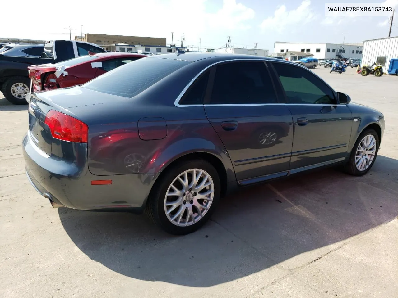 2008 Audi A4 2.0T VIN: WAUAF78EX8A153743 Lot: 72080624