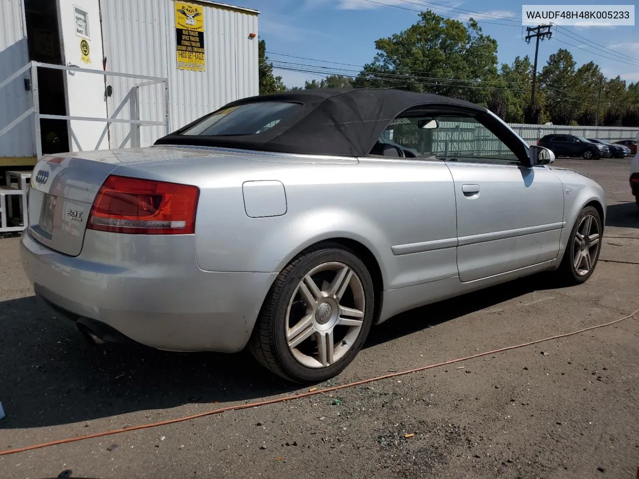 WAUDF48H48K005233 2008 Audi A4 2.0T Cabriolet Quattro