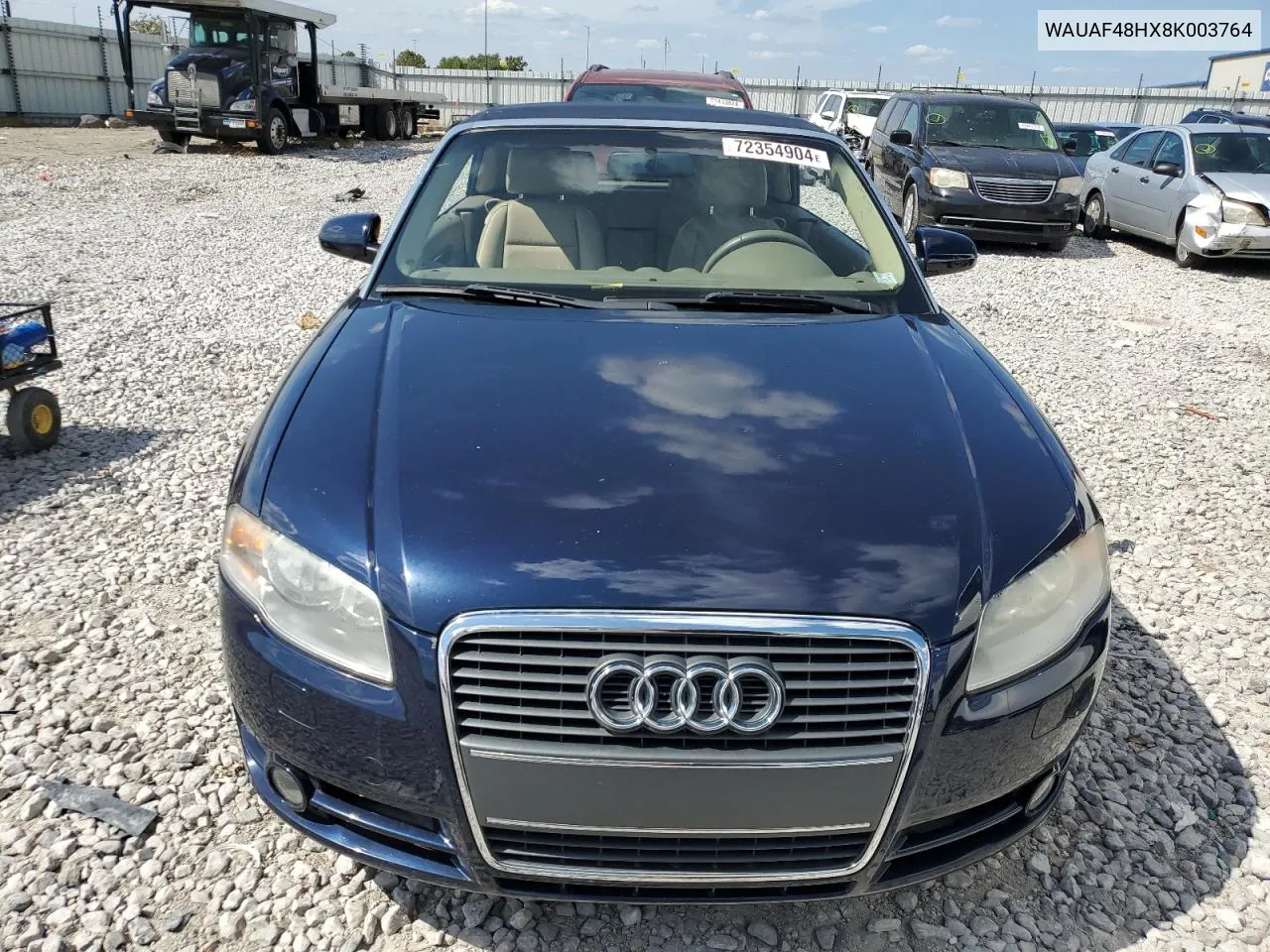 2008 Audi A4 2.0T Cabriolet VIN: WAUAF48HX8K003764 Lot: 72354904