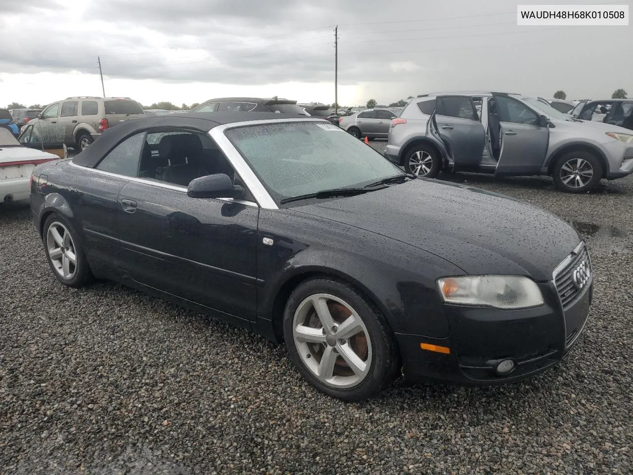 2008 Audi A4 3.2 Cabriolet Quattro VIN: WAUDH48H68K010508 Lot: 73811104