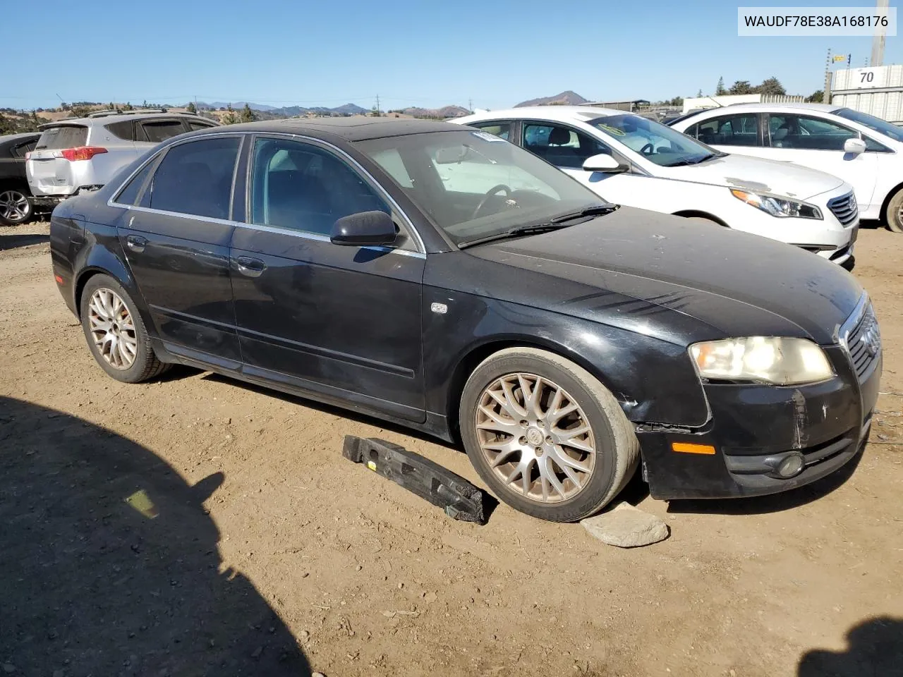 2008 Audi A4 2.0T Quattro VIN: WAUDF78E38A168176 Lot: 76182684