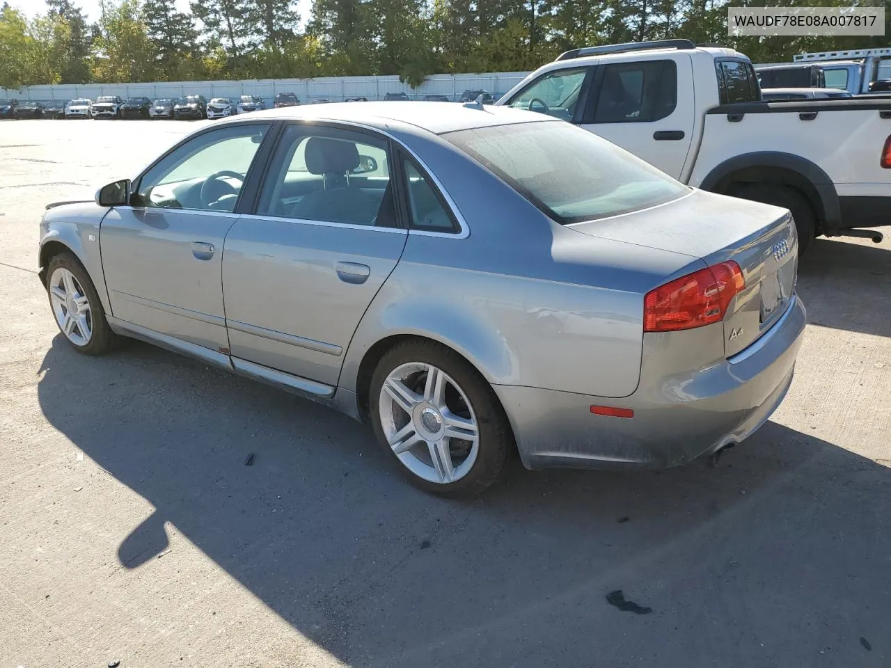 2008 Audi A4 2.0T Quattro VIN: WAUDF78E08A007817 Lot: 76822174