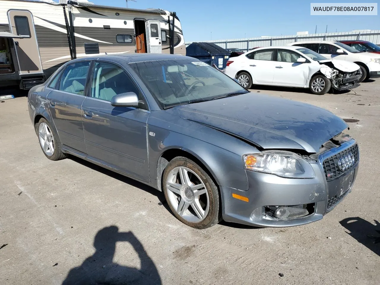 2008 Audi A4 2.0T Quattro VIN: WAUDF78E08A007817 Lot: 76822174