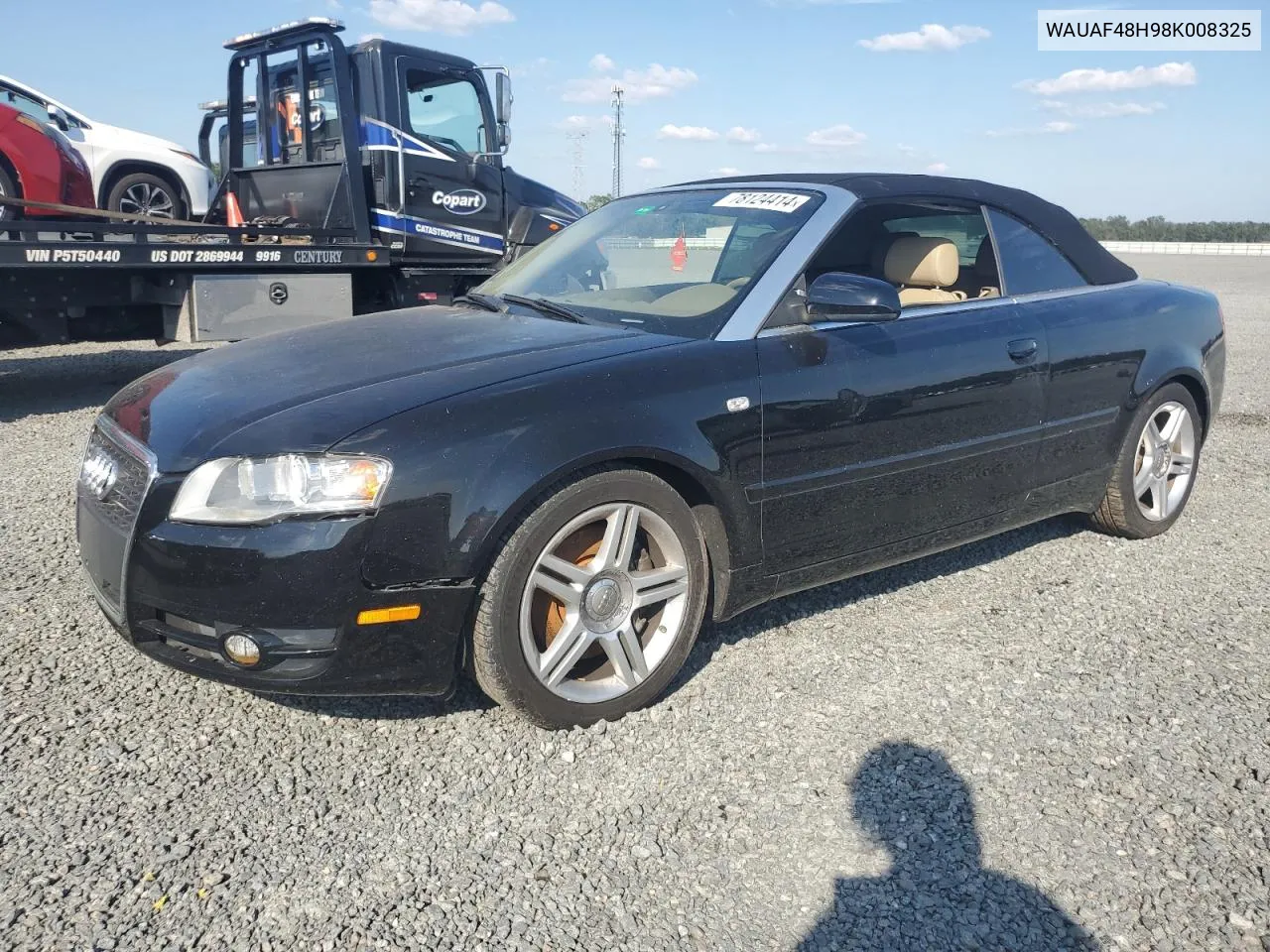 2008 Audi A4 2.0T Cabriolet VIN: WAUAF48H98K008325 Lot: 78124414