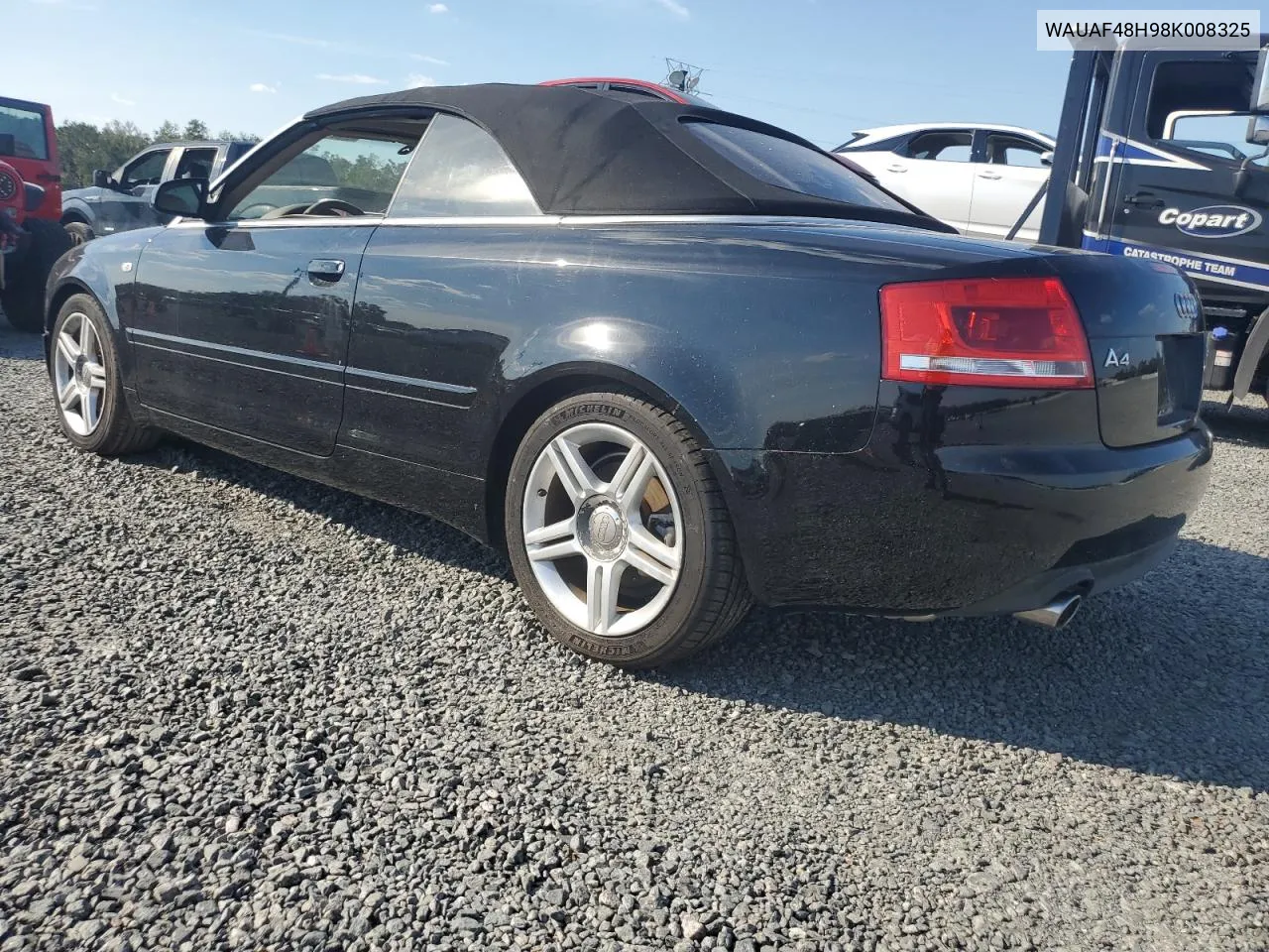 2008 Audi A4 2.0T Cabriolet VIN: WAUAF48H98K008325 Lot: 78124414