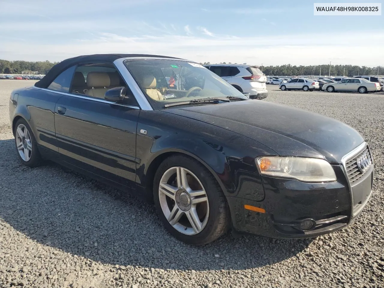 2008 Audi A4 2.0T Cabriolet VIN: WAUAF48H98K008325 Lot: 78124414