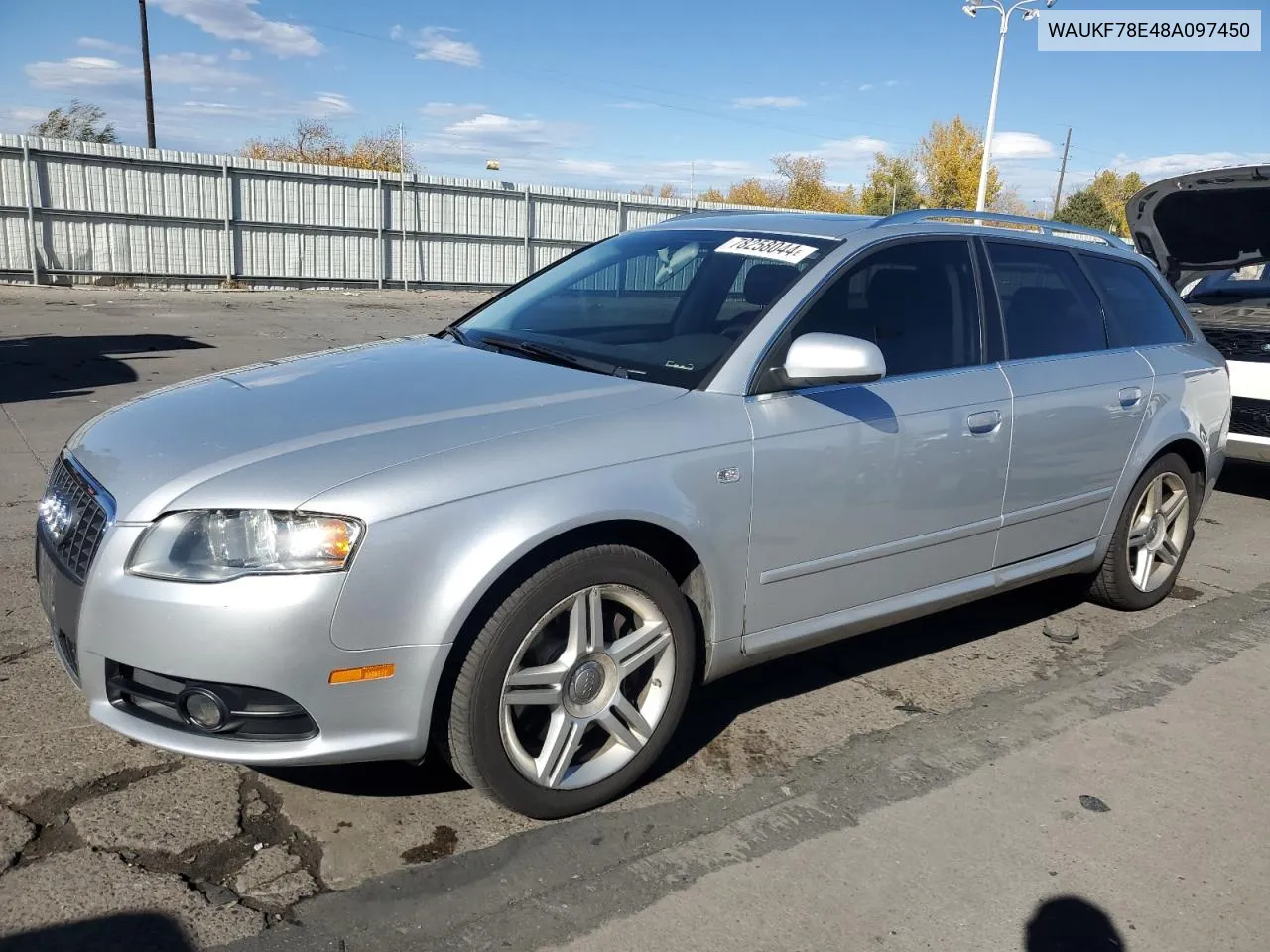 2008 Audi A4 2.0T Avant Quattro VIN: WAUKF78E48A097450 Lot: 78258044