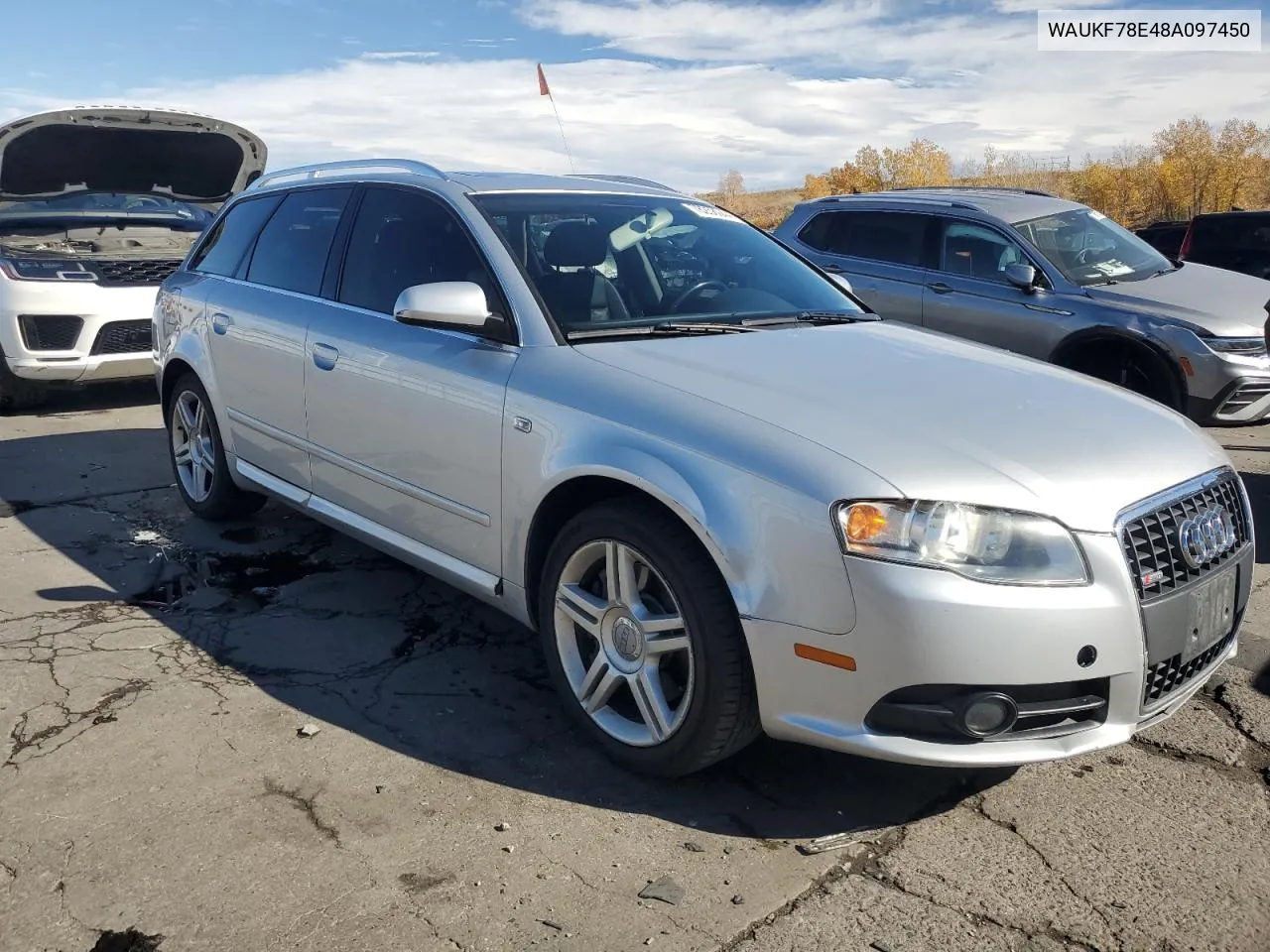 2008 Audi A4 2.0T Avant Quattro VIN: WAUKF78E48A097450 Lot: 78258044