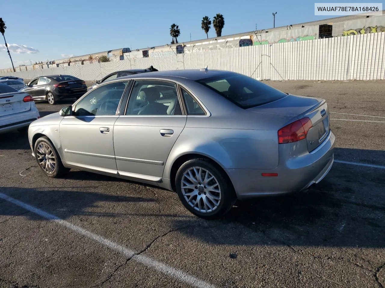 2008 Audi A4 2.0T VIN: WAUAF78E78A168426 Lot: 78662604