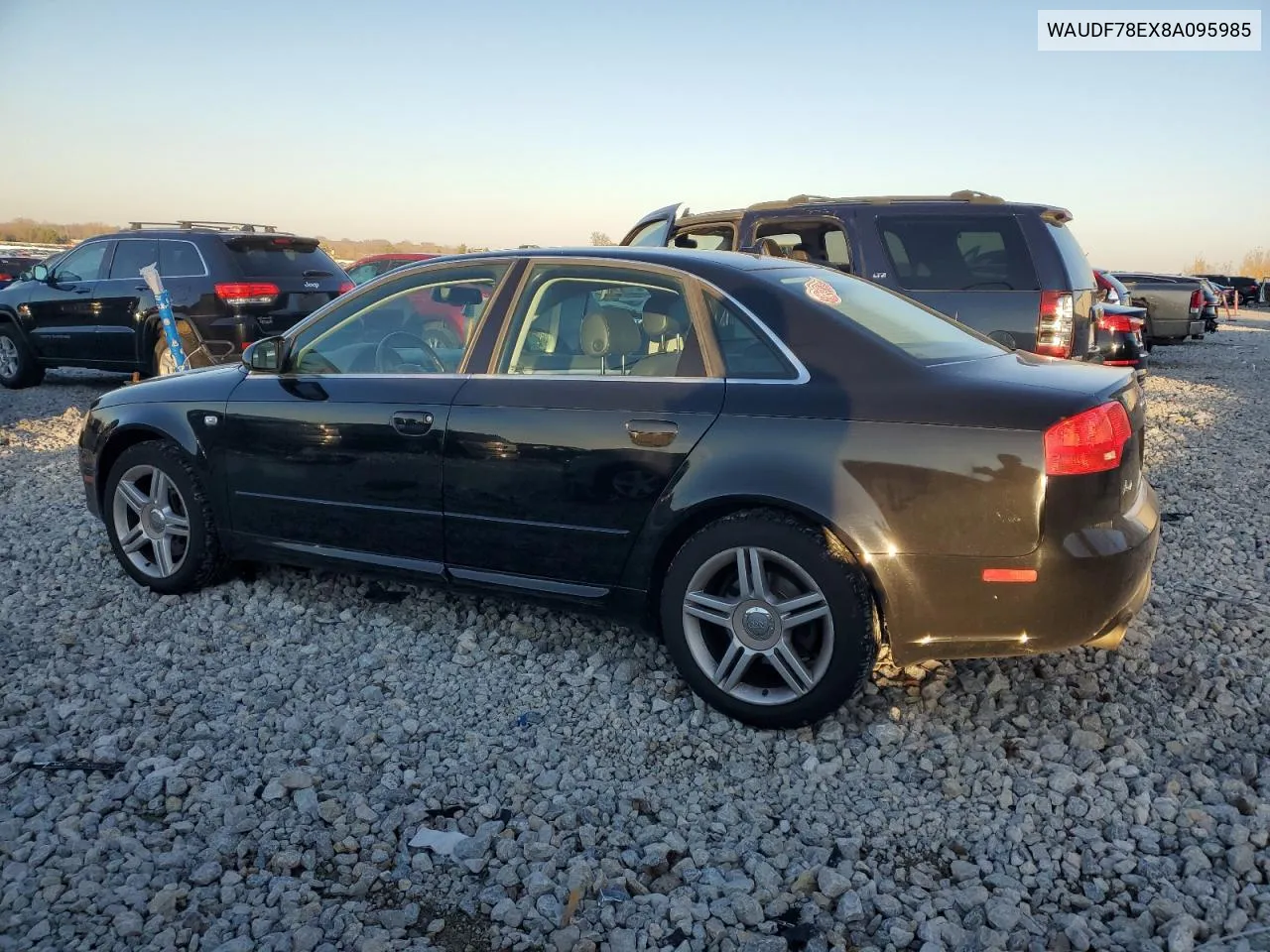 2008 Audi A4 2.0T Quattro VIN: WAUDF78EX8A095985 Lot: 79167034