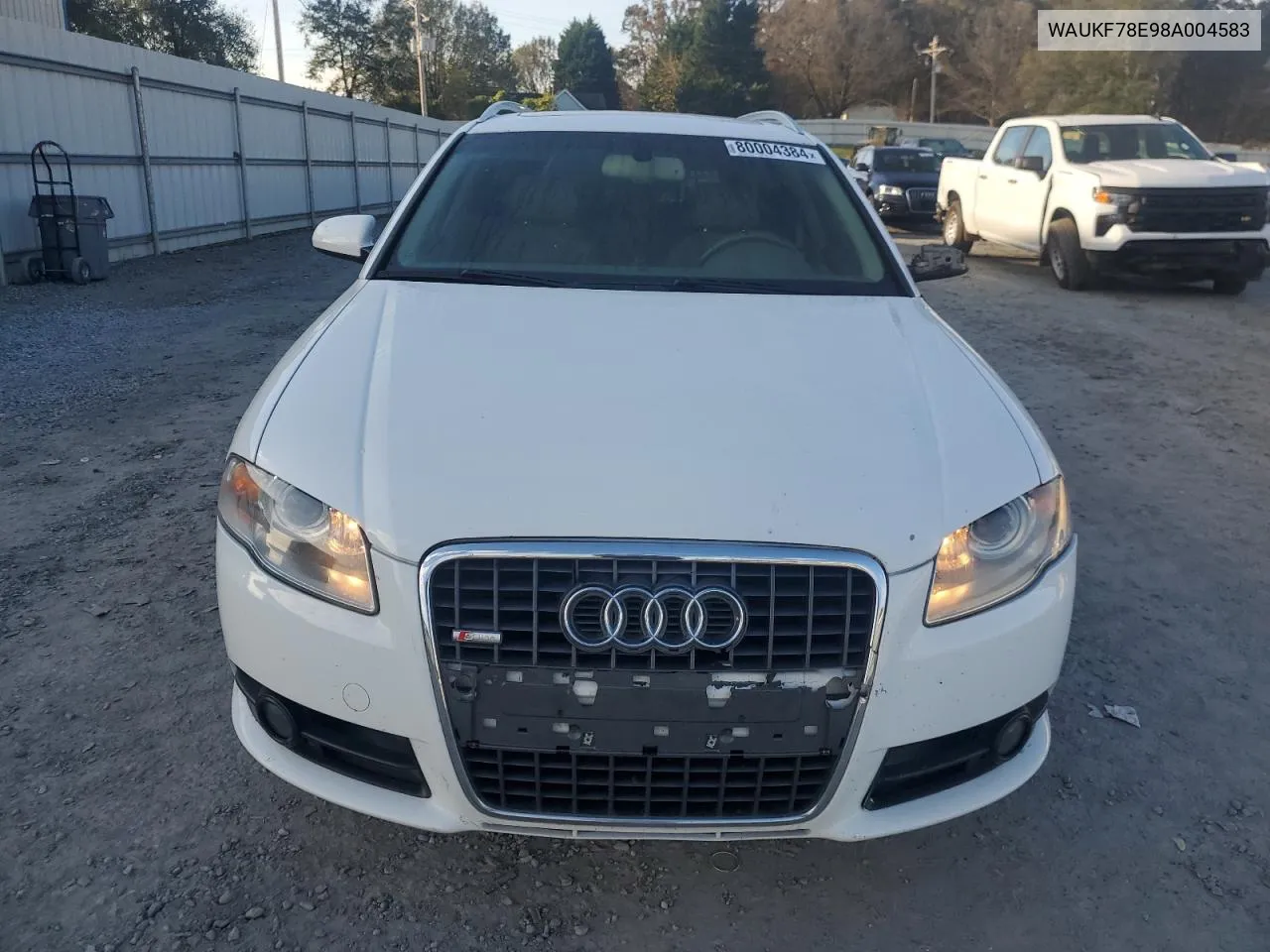 2008 Audi A4 2.0T Avant Quattro VIN: WAUKF78E98A004583 Lot: 80004384