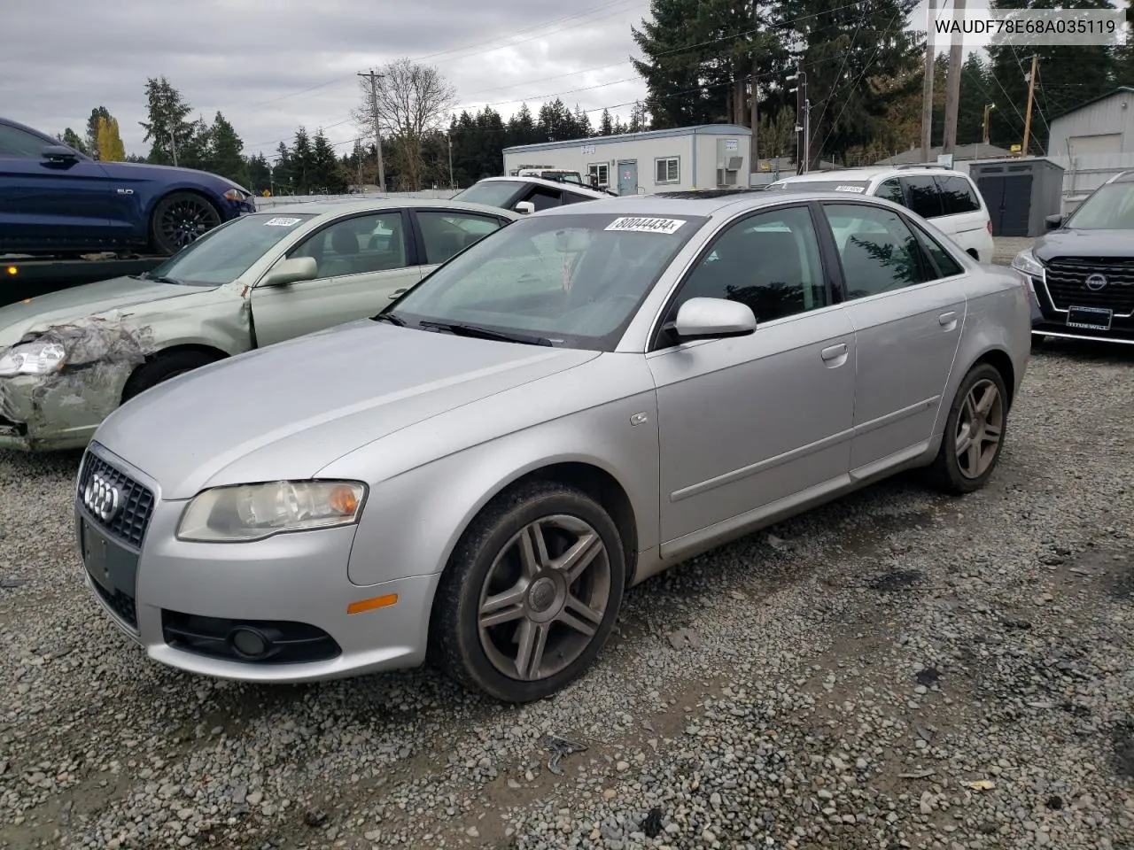 2008 Audi A4 2.0T Quattro VIN: WAUDF78E68A035119 Lot: 80044434