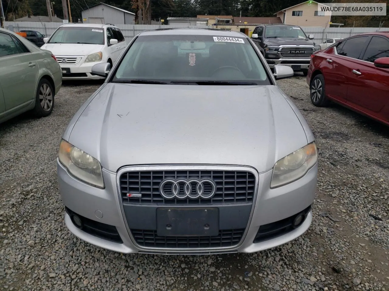 2008 Audi A4 2.0T Quattro VIN: WAUDF78E68A035119 Lot: 80044434