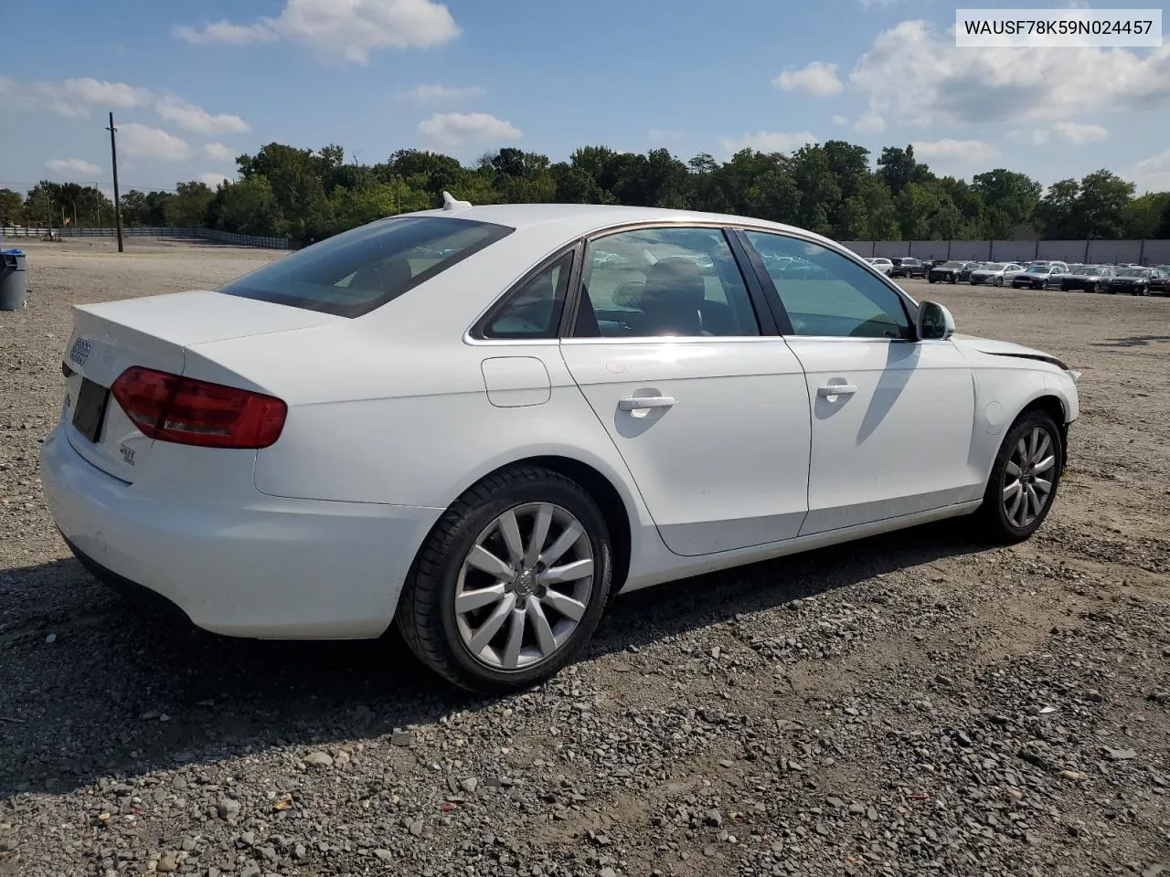 2009 Audi A4 Premium Plus VIN: WAUSF78K59N024457 Lot: 70194804