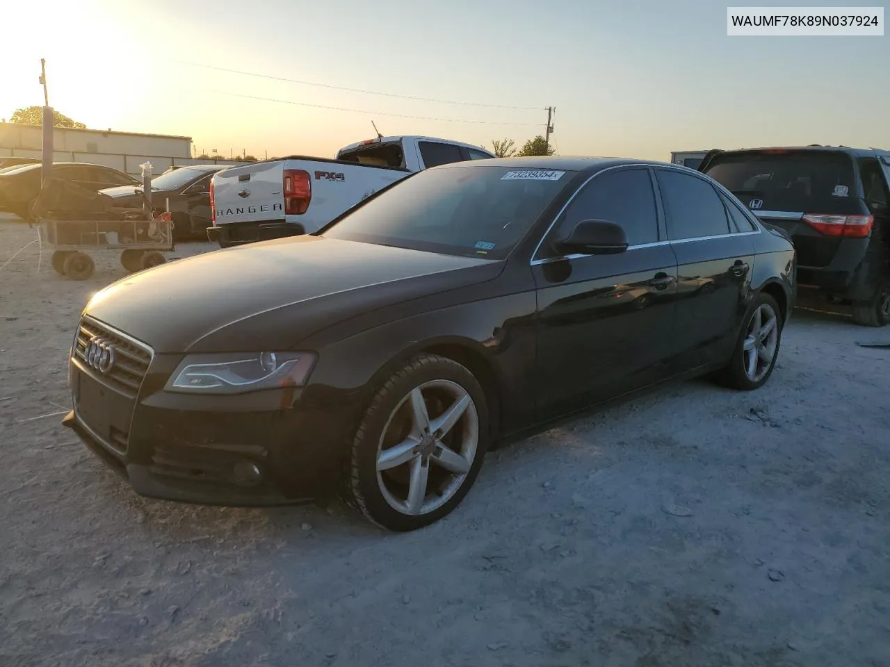 2009 Audi A4 Prestige VIN: WAUMF78K89N037924 Lot: 73239354