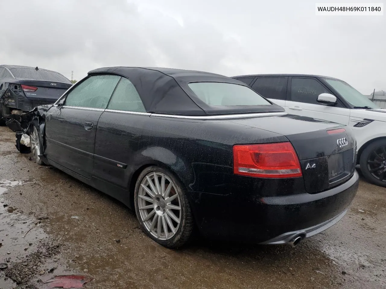 2009 Audi A4 3.2 Cabriolet Quattro VIN: WAUDH48H69K011840 Lot: 74184524