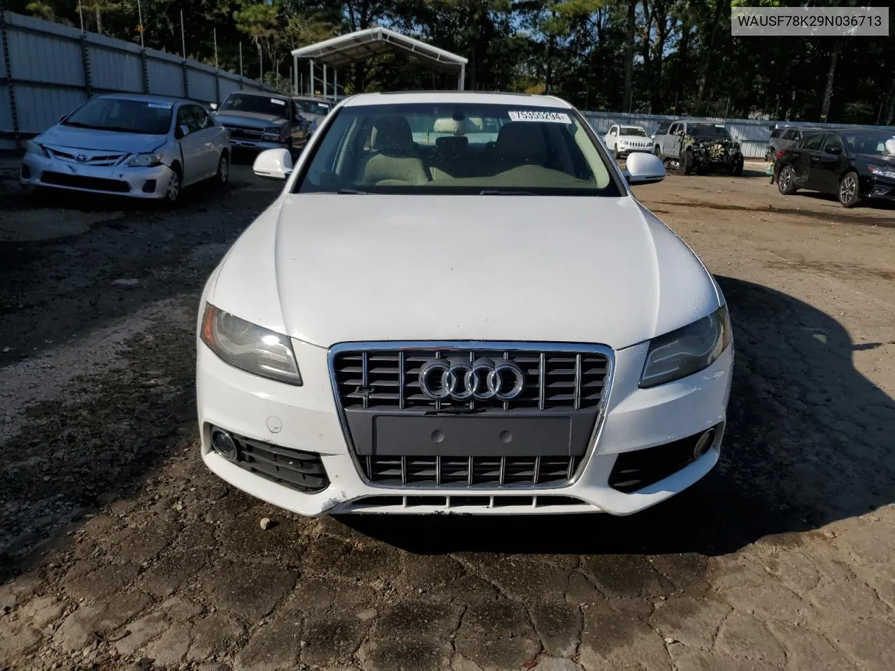 2009 Audi A4 Premium Plus VIN: WAUSF78K29N036713 Lot: 75355294