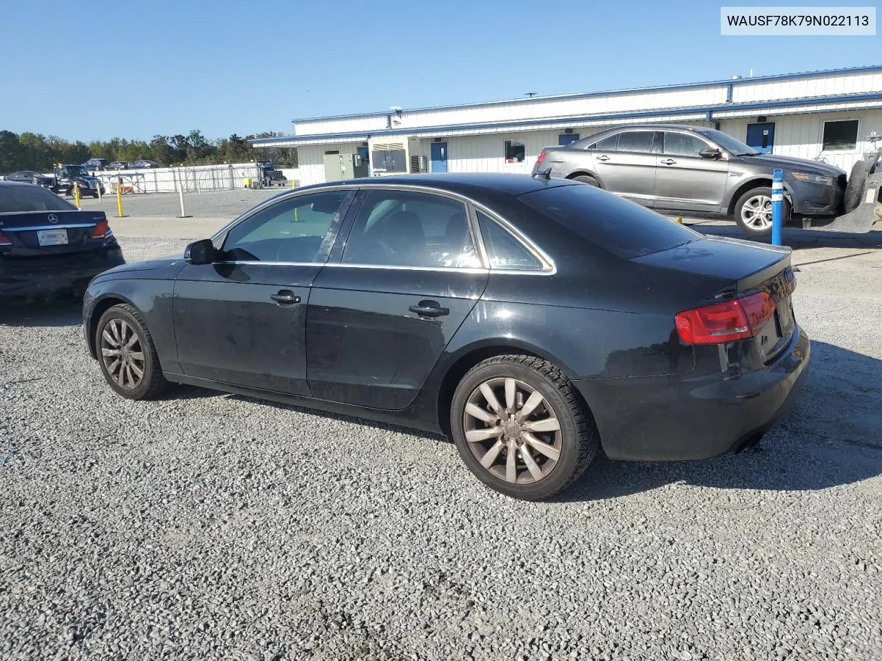 2009 Audi A4 Premium Plus VIN: WAUSF78K79N022113 Lot: 77242274