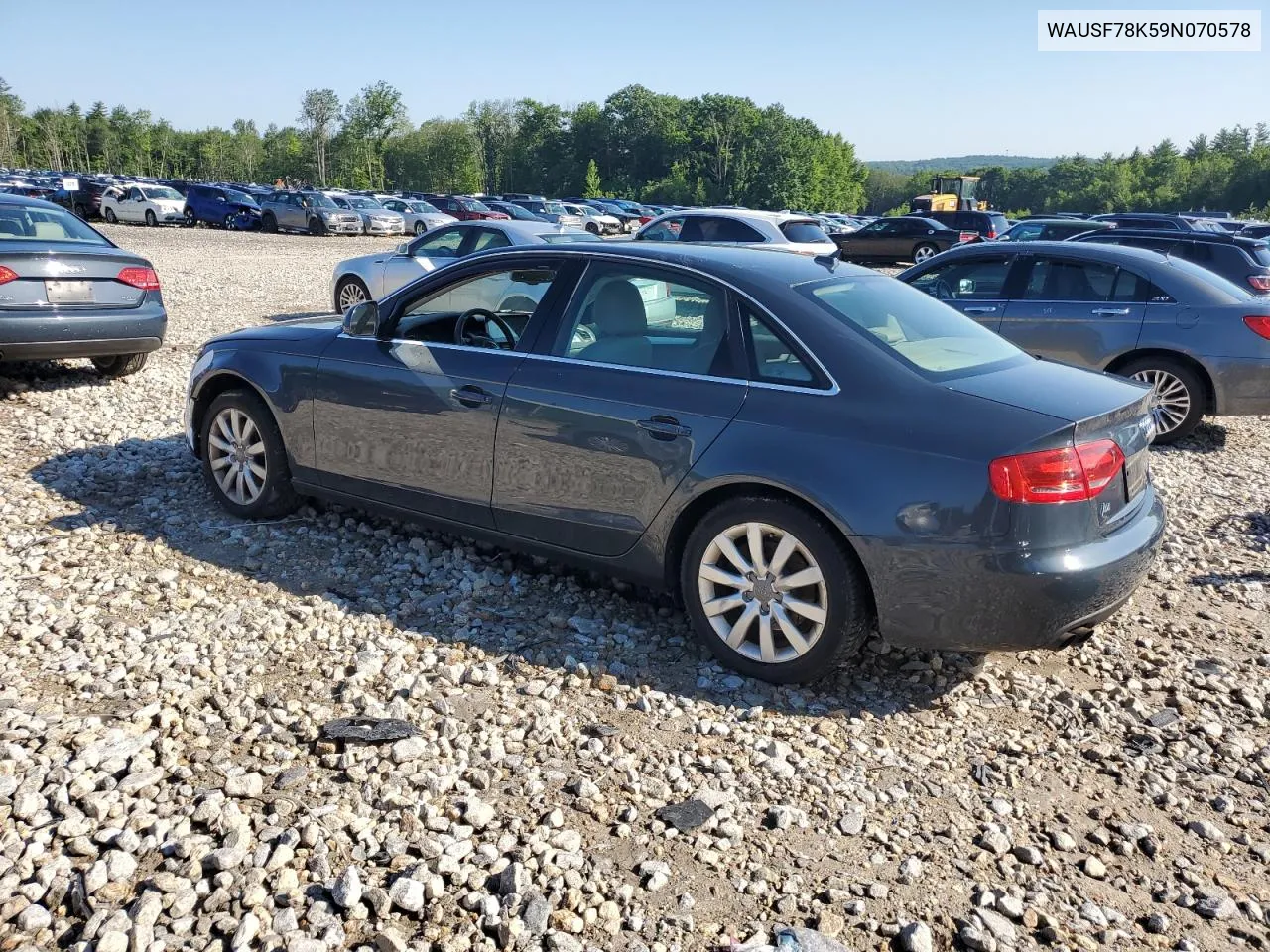 2009 Audi A4 Premium Plus VIN: WAUSF78K59N070578 Lot: 77727904