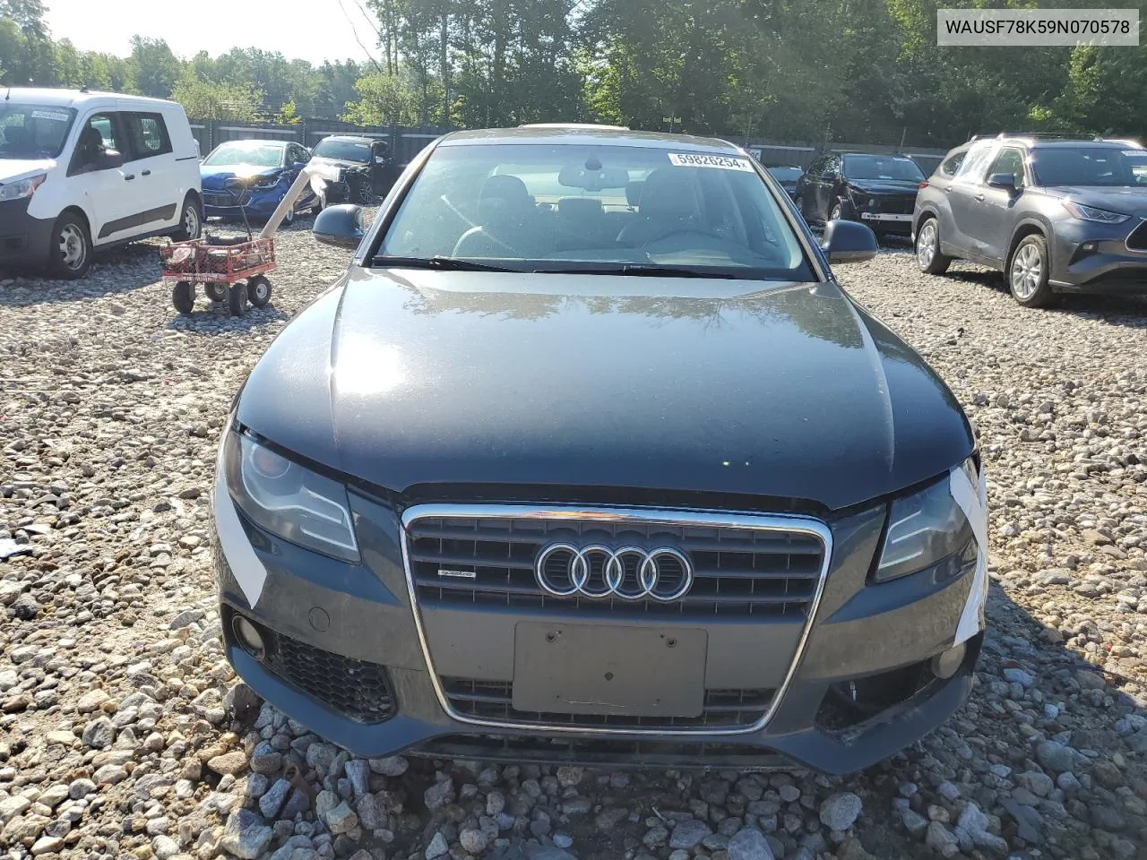 2009 Audi A4 Premium Plus VIN: WAUSF78K59N070578 Lot: 77727904