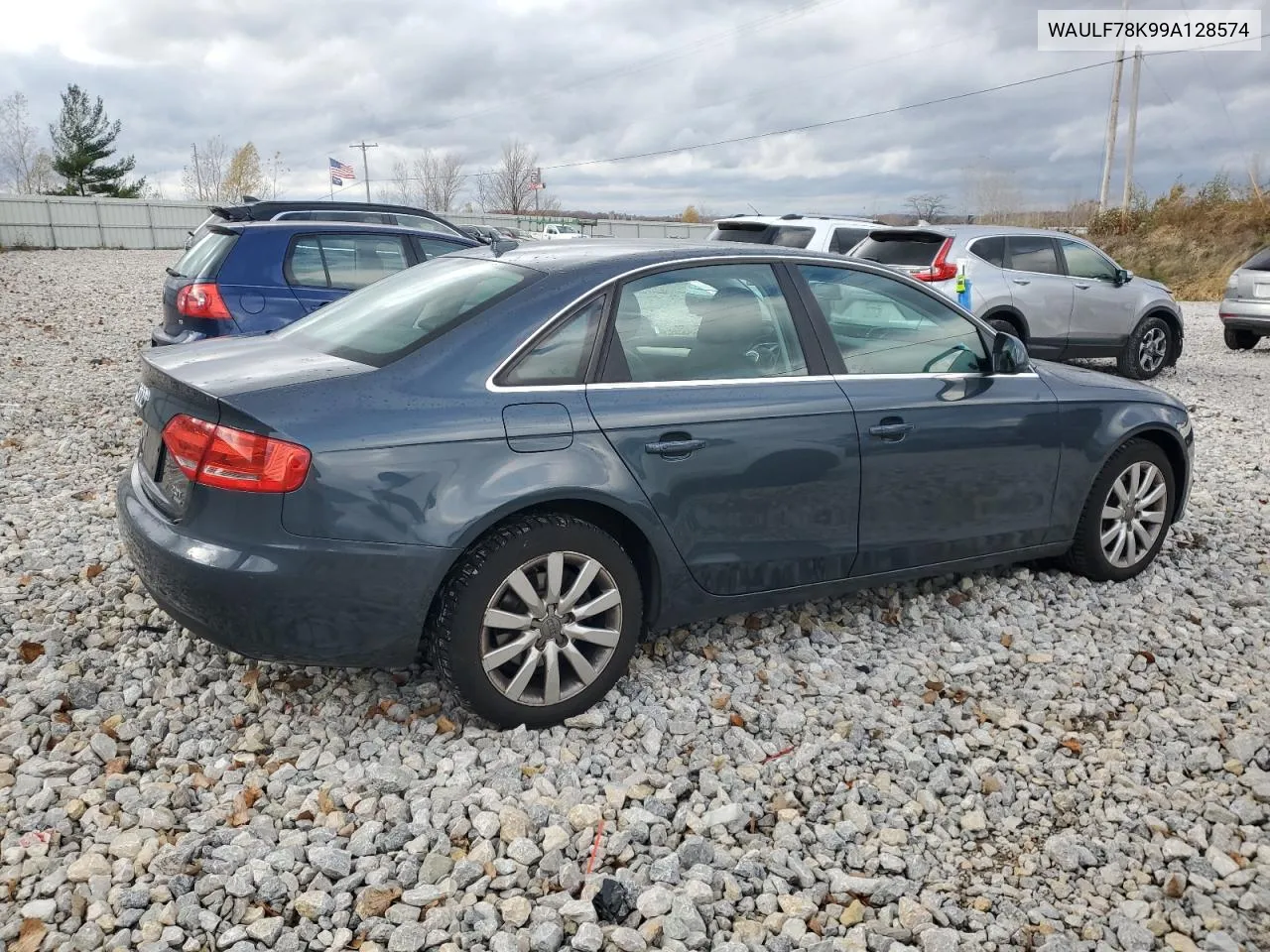 2009 Audi A4 2.0T Quattro VIN: WAULF78K99A128574 Lot: 78686504