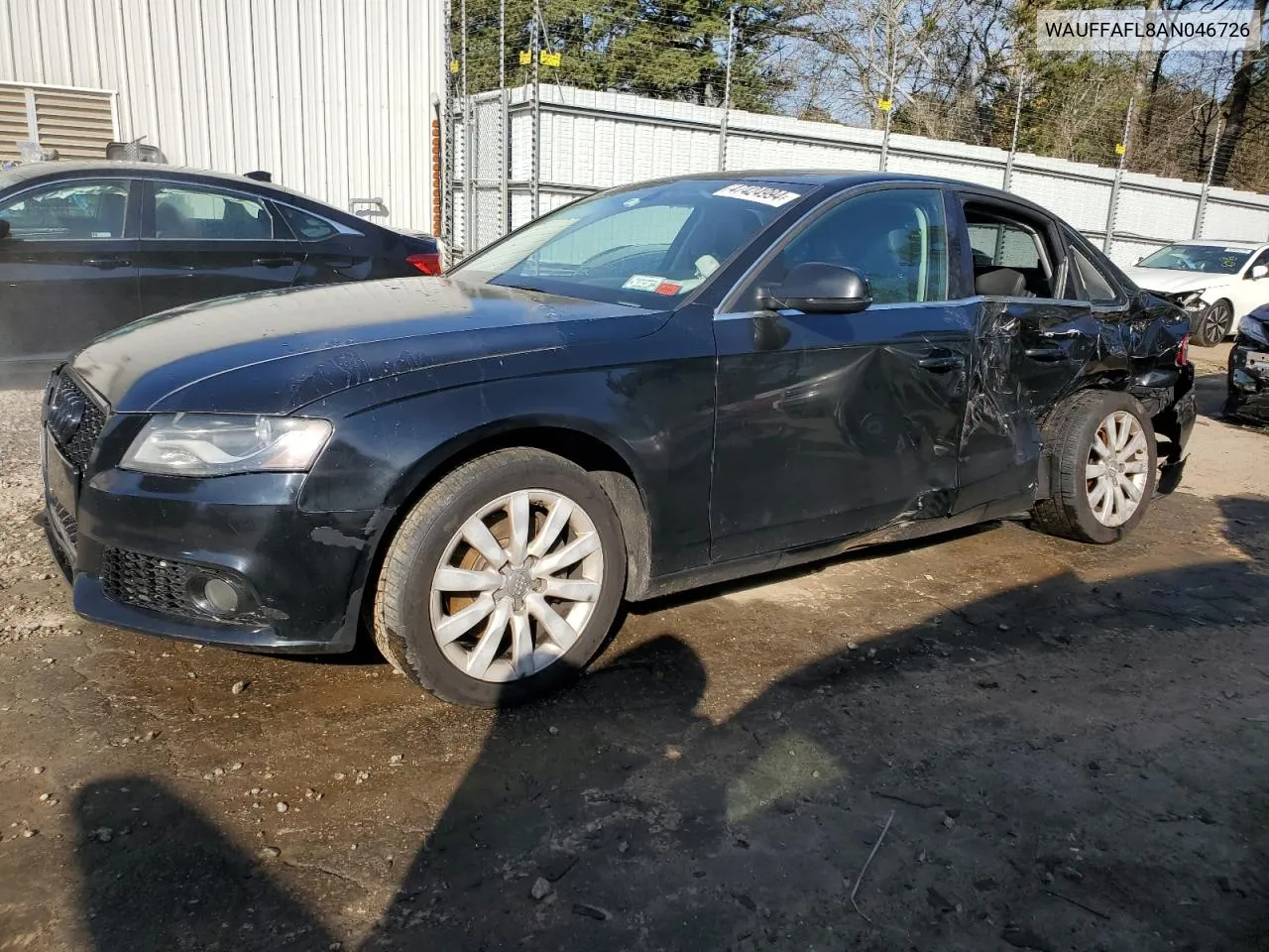 2010 Audi A4 Premium Plus VIN: WAUFFAFL8AN046726 Lot: 47424994