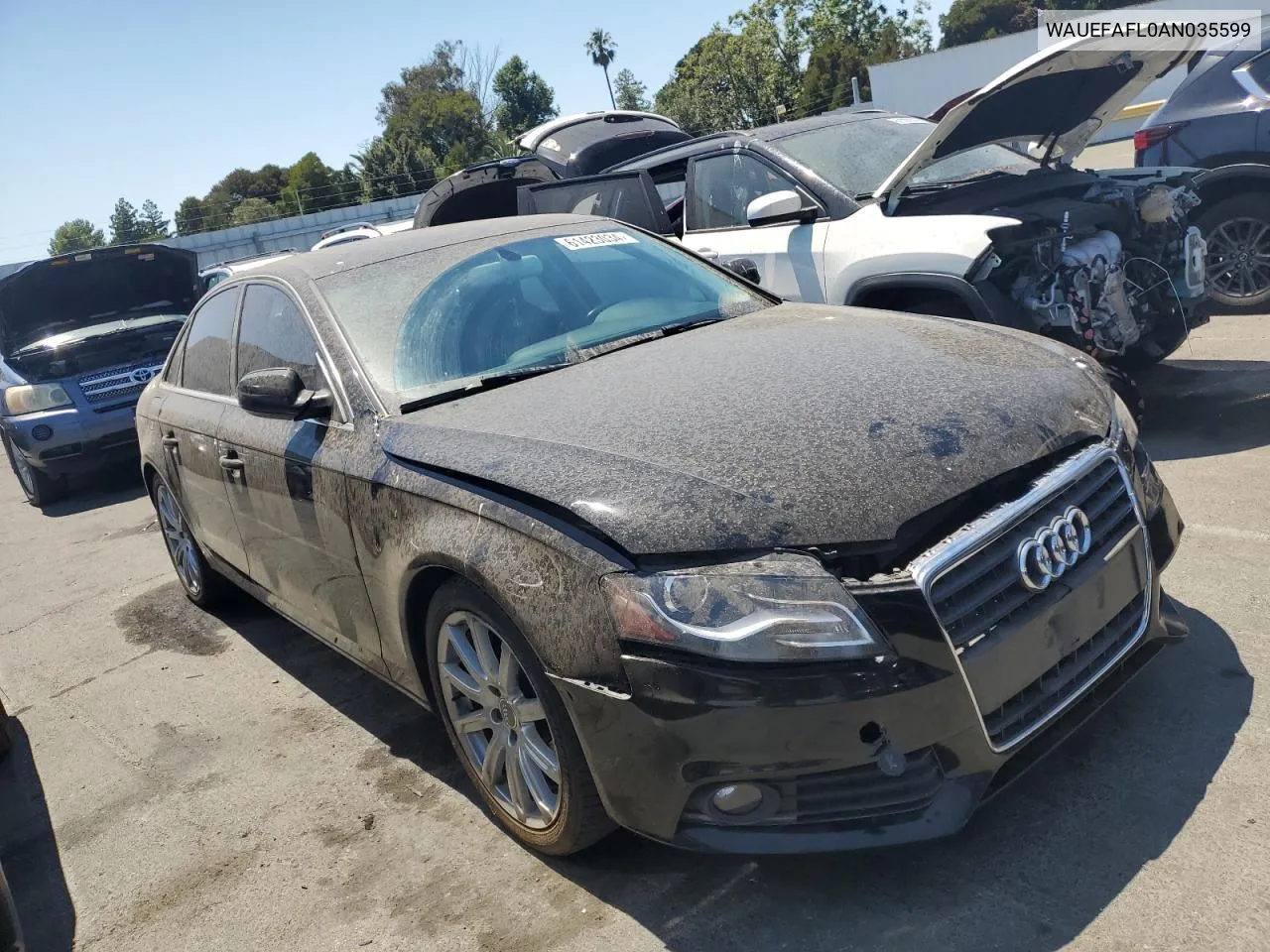 WAUEFAFL0AN035599 2010 Audi A4 Premium Plus