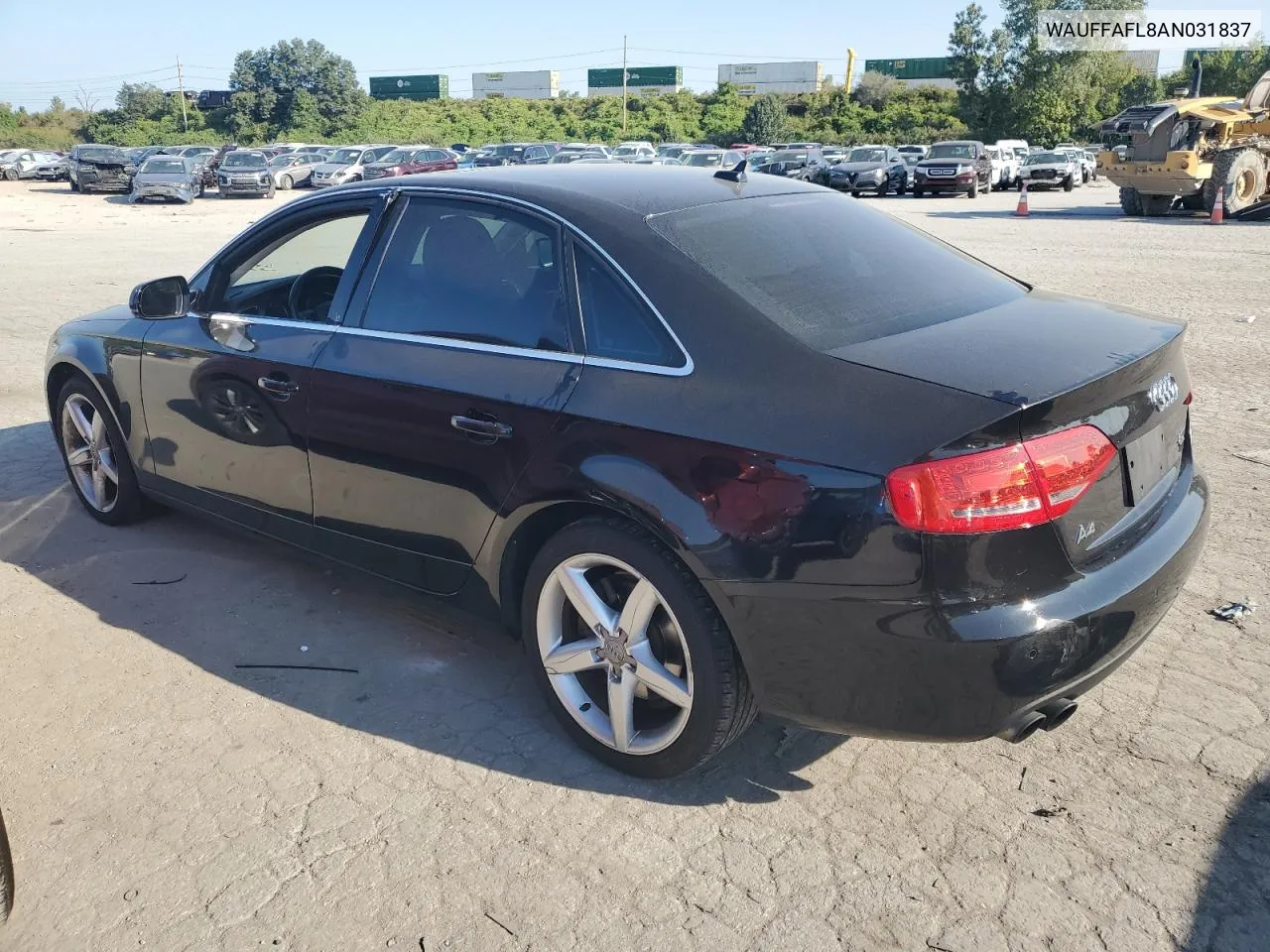 2010 Audi A4 Premium Plus VIN: WAUFFAFL8AN031837 Lot: 71652184