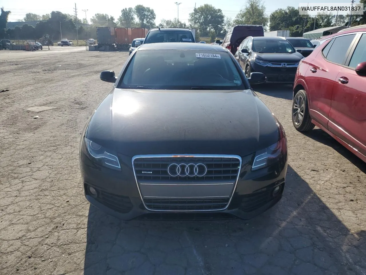 2010 Audi A4 Premium Plus VIN: WAUFFAFL8AN031837 Lot: 71652184